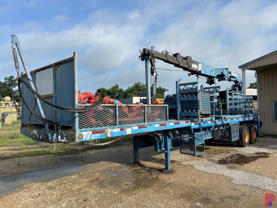 2007 KALYN SIEBERT T/A FRAC IRON FLATBED TRAILER W/ 18K CRANE