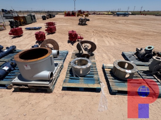 DISASSEMBLED 7X7X26 CENT PUMP, ((5) PALLETS)