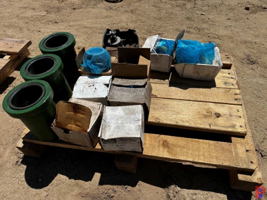PALLET OF UNUSED PUMP LINERS, VALVES & SEATS