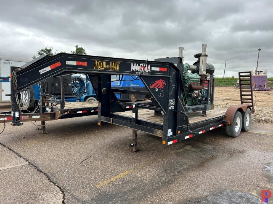2008 LOAD MAX 18 T/A LOW PROFILE FLATBED GOOSENECK W/ RAMPS