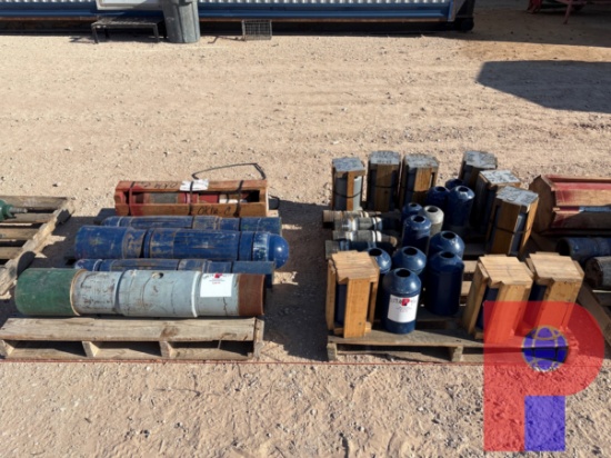 (2) PALLETS W/ ASSORTED FLOAT VALVES, PACK OFF SHOES, AND CEMENT PLUGS