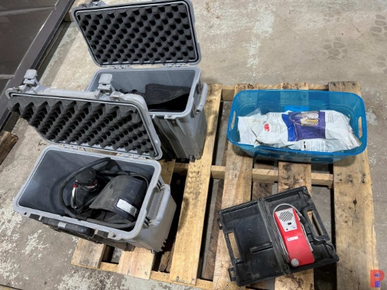 2 - SAFETY RESPIRATORS IN PELICAN 1440 CASES, TIF 8800 COMBUSTIBLE GAS DETECTOR, & 3M DUAL CARB RESP