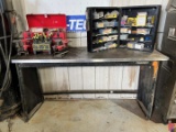 6'L X 2'W HUSKY SHOP TABLE W/ T-HANDLE HEX KEY SET, ALLEN WRENCHES, & MISC.