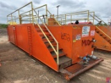 28 X 8 X 5 (3)-COMP. 192 BBL. MUD TANK W/ CATWALK, DEGASSER, IRON RACKS