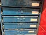 FASTENAL, KAR PRODUCTS, & BOWMAN ORGANIZED BINS CONTAINING SCREWS, NUTS, COTTER PINS, SOLDER CONNECT