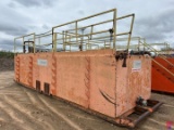 25 X 8 X 5 MUD TANK W/ DEGASSER, CATWALK, IRON RACKS