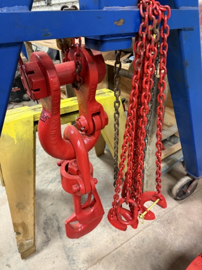 Ratigan 40 Ton Rod Hook & 24nt26 Clevis W/ (2) Rod Lift Chains