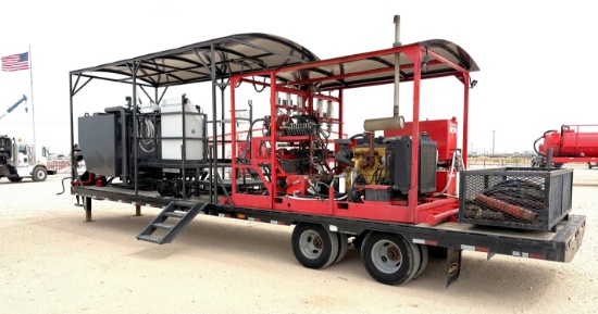 30 Bbl 142 Hp Chemical Mixing Unit Mtd On 2018 Big Tex 35'X102" 12 Ton Dual T/A Gooseneck Trailer