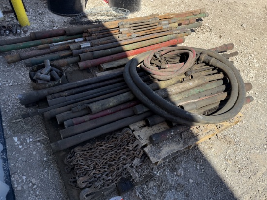 (2) Pallets W/ (22+) 2-3/8 - 2-7/8 Subs, & (15+) Rod Subs, Hoses, Chains