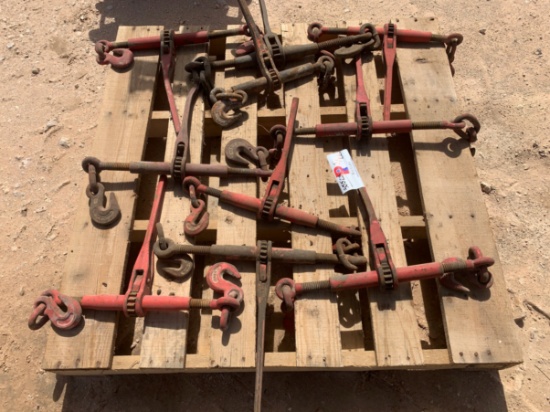 Pallet w/10 1/2 - 3/8 Chain Binders