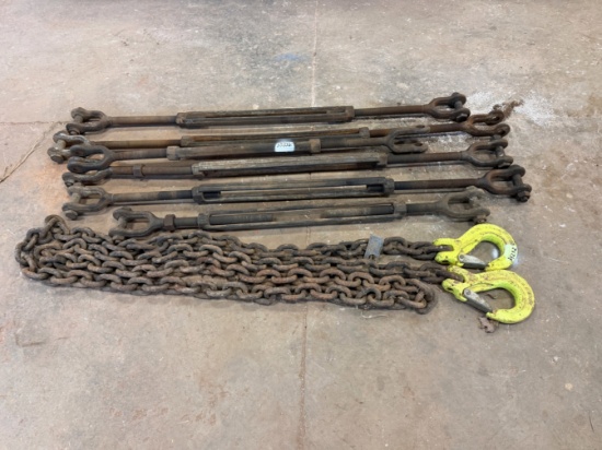(6) Guide Wire Turn Buckles & 20 of 1 Chain