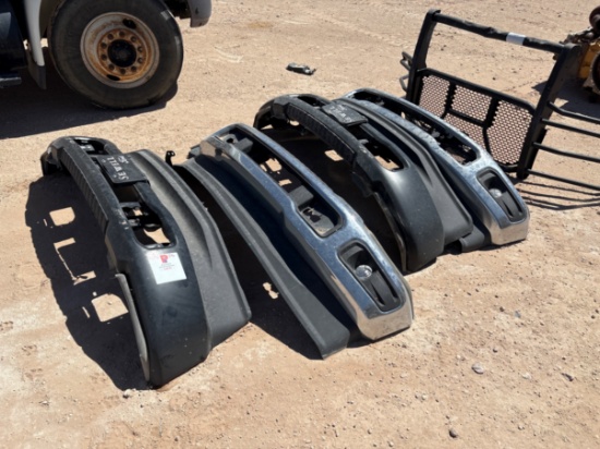 (4) ford pickup truck bumpers & (1) steel craft grill guard