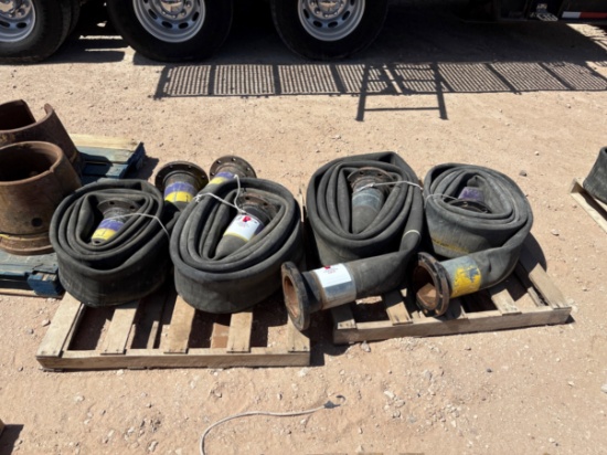 (4) flanged 6 lay-flat hoses
