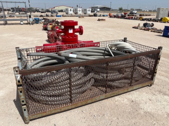 9 x 3.5 basket w/ assorted braided hoses