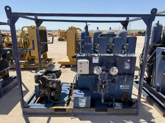MEYERS 4-STATION 4-BOTTLE ACCUMULATOR CLOSING UNIT, SKIDDED