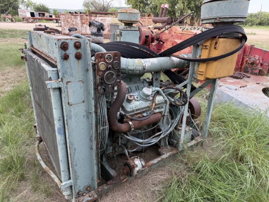 DETROIT 6V92T ENGINE W/ TWIN DISC F-10017-TC1 TORQUE CONVERTER & RADIATOR, SKIDDED