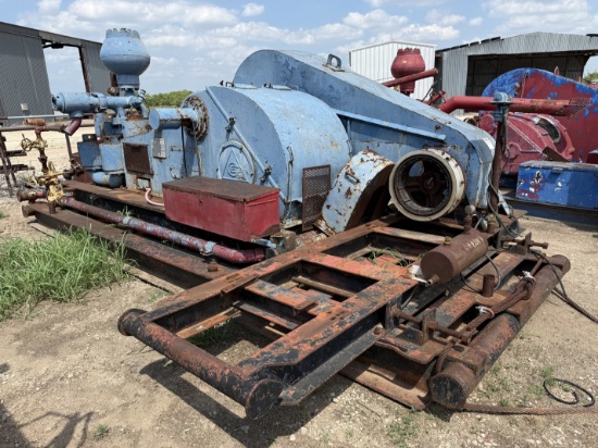 CONTINENTAL EMSCO DB-550 DUPLEX MUD PUMP W/ EATON 18AIRFLEX CLUTCH, SKIDDED