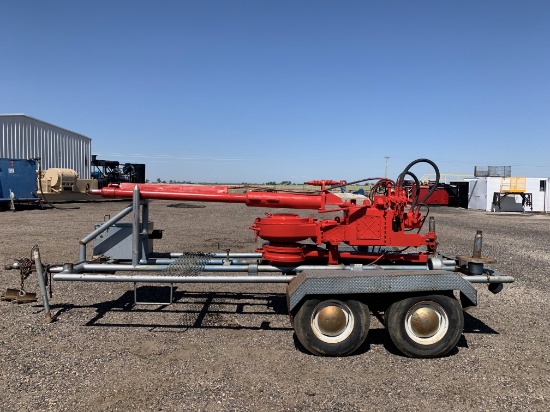 FOSTER 54-02 SIZE 2-3/8 - 8-5/8 HYD POWER TONG W/ BACK-UP, TONG CYL, TRANSPORT TRAILER