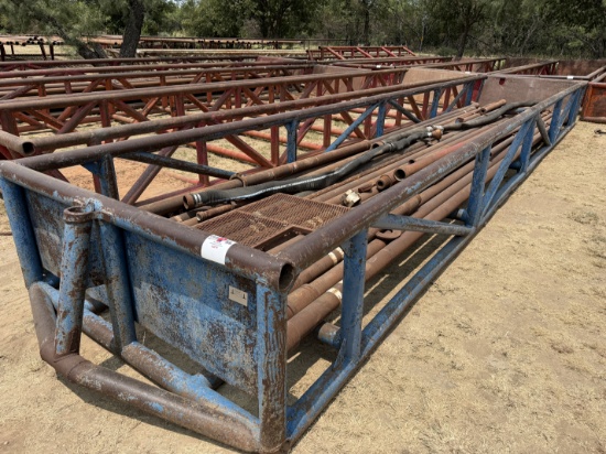 40L x 8W x 3H SKIDDED PIPE TUB W/ DRILL PIPE