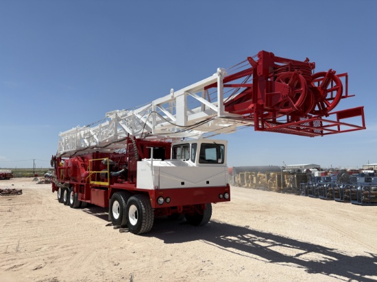 2006 SJ PETRO SJX5470TXJ-550 DOUBLE DRUM 5-AXLE WELL SERVICE RIG (104x250k# Mast 2019 CAT IV)