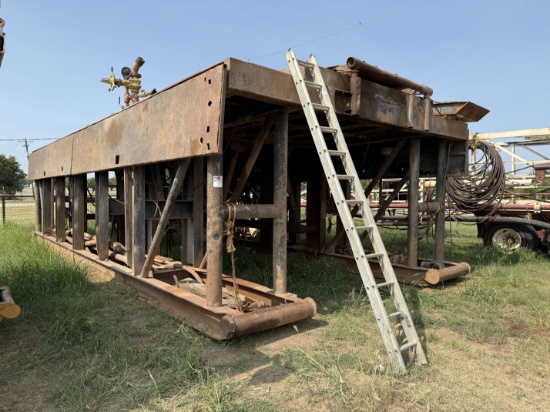 AL HICKS 18W x 40L x 10H CENTER LOAD DRILLING RIG SUBSTRUCTURE W/ ZP175 ROTARY TABLE