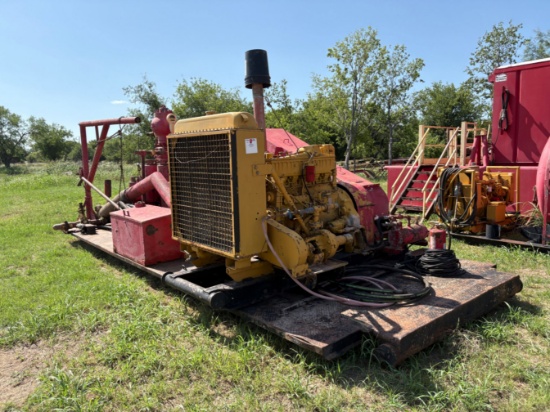 Emsco D-300 duplex mud pump, skidded