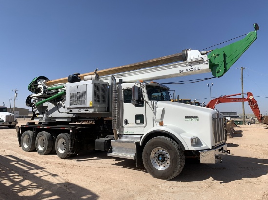 SPIRADRILL MHD 80 (REFURBISHED IN 2024) VERTICAL DRILL MTD. ON 2012 KENWORTH T800 TRI AXLE TRUCK