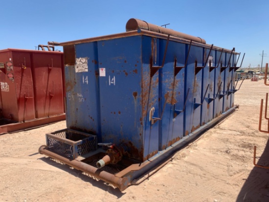 21 L x 9 W x 8 T 115 Bbl Open Top Skidded Tank