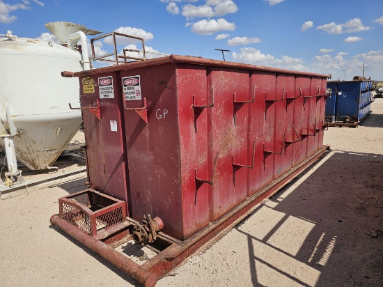 21 L x 9 W x 8 T 115 Bbl Open Top Skidded Tank w/ Folding Catwalk