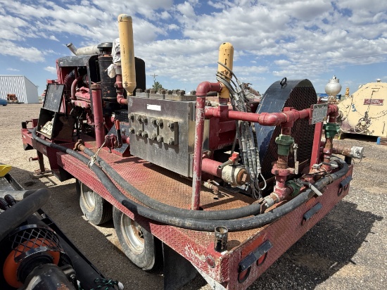 WEATHERFORD 5K WP TRIPLEX PUMP MTD ON 16 T/A GOOSENECK TRAILER