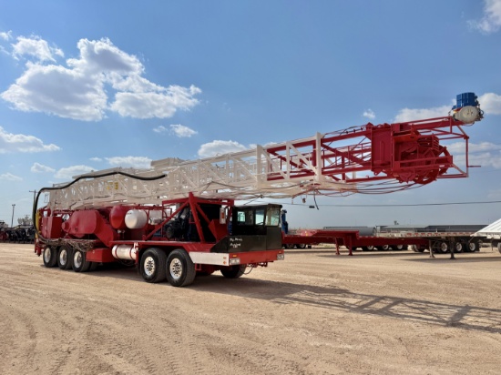 2007 RIG WORKS MUSTANG 550 5-AXLE WELL SERVICE RIG, 104' x 275k # Mast