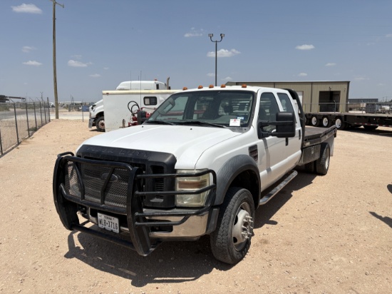 2008 FORD F-550 SUPER DUTY CREW CAB FLATBED TRUCK