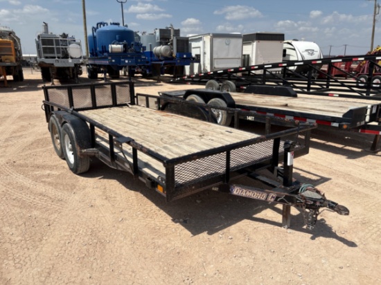2014 DIAMOND C 16 X 7 T/A BUMPER PULL UTILITY TRAILER