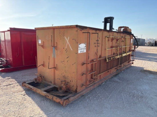 18 x 6 x 6 2-compartment reverse pit, skidded