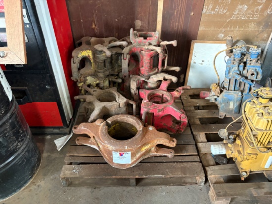 (7x$) (6) assorted size 150-ton DP elevators & (1) 8-1/2 side door casing elevator