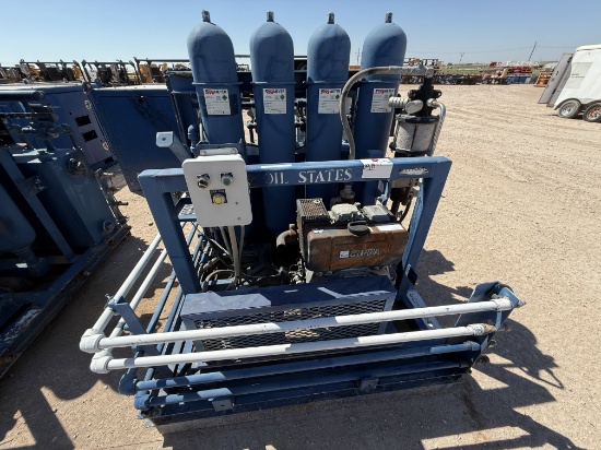 MEYERS 4-STATION 4-BOTTLE DIESEL POWERED ACCUMULATOR CLOSING UNIT, SKIDDED