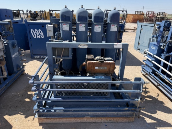 MEYERS 4-STATION 4-BOTTLE DIESEL POWERED ACCUMULATOR CLOSING UNIT, SKIDDED
