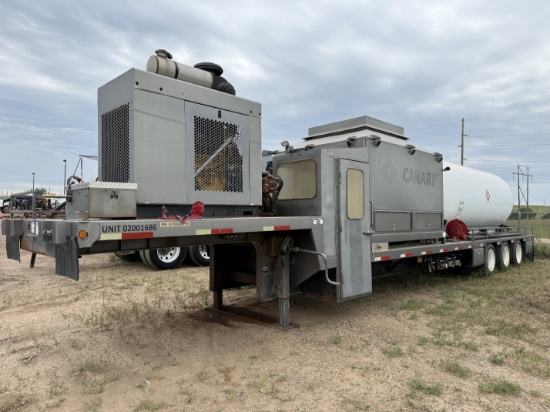 2012 ENERGY FABRICATION 30 MMBTU/HR FRAC WATER HEATER 3-AXLE DROP DECK TRAILER