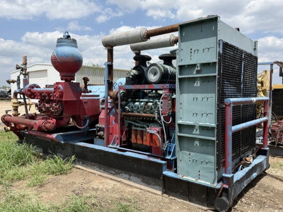 GARDNER DENVER PZ7 TRIPLEX MUD PUMP P/B MTU 12V2000TTA, SKIDDED