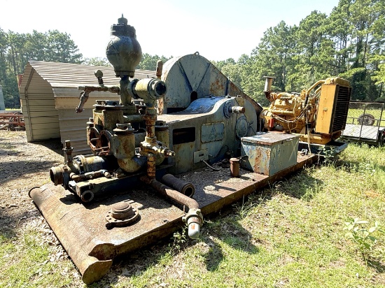 CONTINENTAL EMSCO C-375 DUPLEX MUD PUMP P/B CATERPILLAR 3408 DITA, SKIDDED