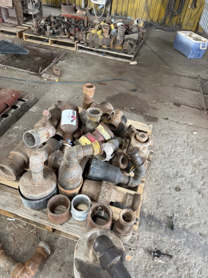 3) PALLETS OF VARIOUS PIPE FITTINGS, SWEDGES, Valves, HAMMER UNIONS, & RELATED