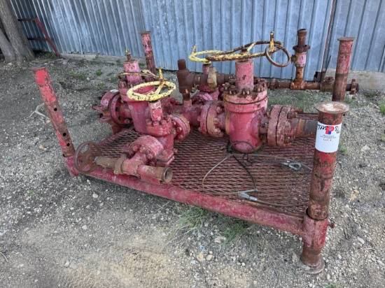 (2) 4-1/16 3M & (2) 2-1/16 5M ADJ HEIGHT MUD CROSS MANIFOLD