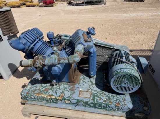 GARDNER DENVER MODEL ADL TWIN PISTON RECIPROCATING INDUSTRIAL AIR COMPRESSOR P/B 20-HP ELECTRIC MOTO