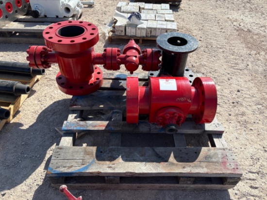 (2) 7-1/16 x 2-1/16 fluid crosses w/ (1) 2-1/16 gate valve & 7-1/16 flange w/ running plate