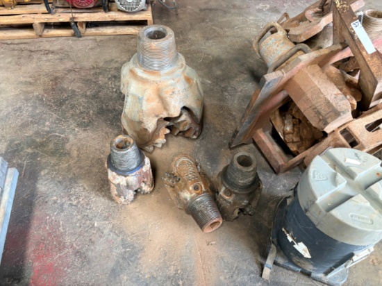 (7) assorted tricone drill bits w/ bit breaker