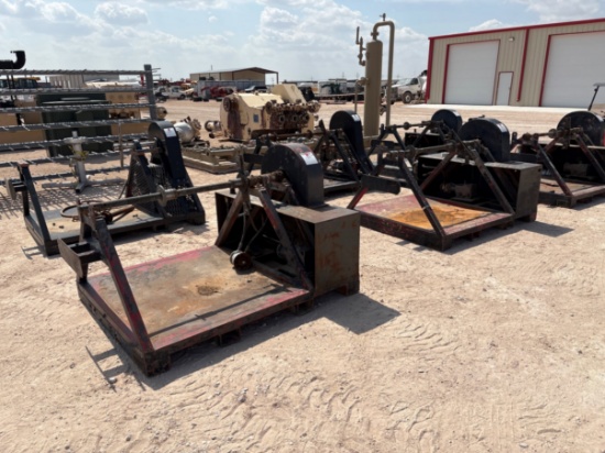 (3) 6 x 5 pneumatic powered wireline spooling skids