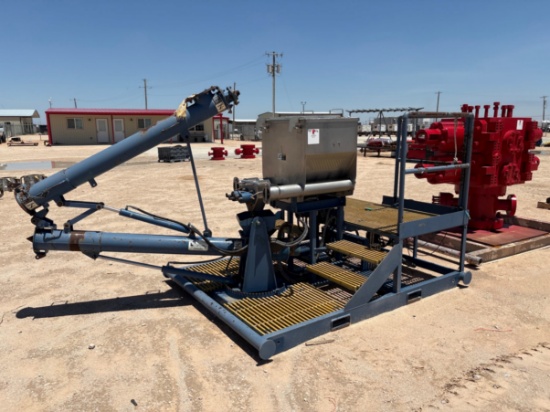 Hydraulic chlorine dioxide auger & hopper unit, skidded