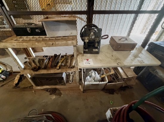 Lot of assorted hand tools, Dickson minicorder, tool boxes, etc.