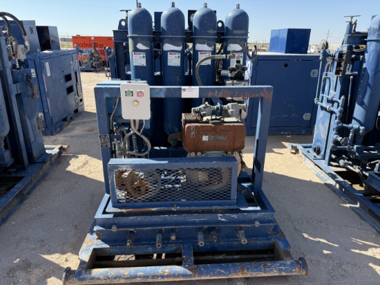 MEYERS 3-STATION 4-BOTTLE DIESEL POWERED ACCUMULATOR CLOSING UNIT, SKIDDED
