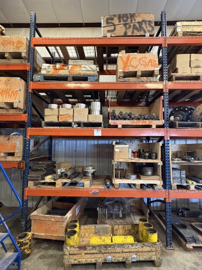 (5 shelves) of assorted frac valve parts